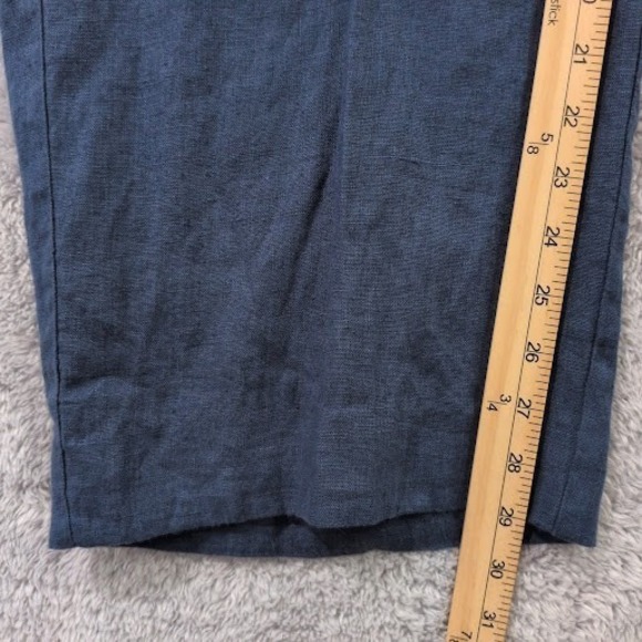 Valerie Stevens Linen Pants Women's 1X Blue Elastic Waist Lightweight Casual - Picture 9 of 12